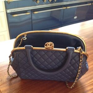 Chanel Kiss lock shoulder bag or clutch